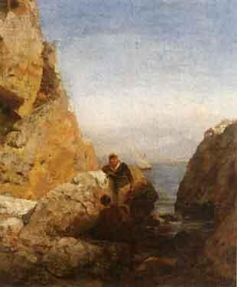 Fisherwomen on southern Italian coast by Oswald Achenbach