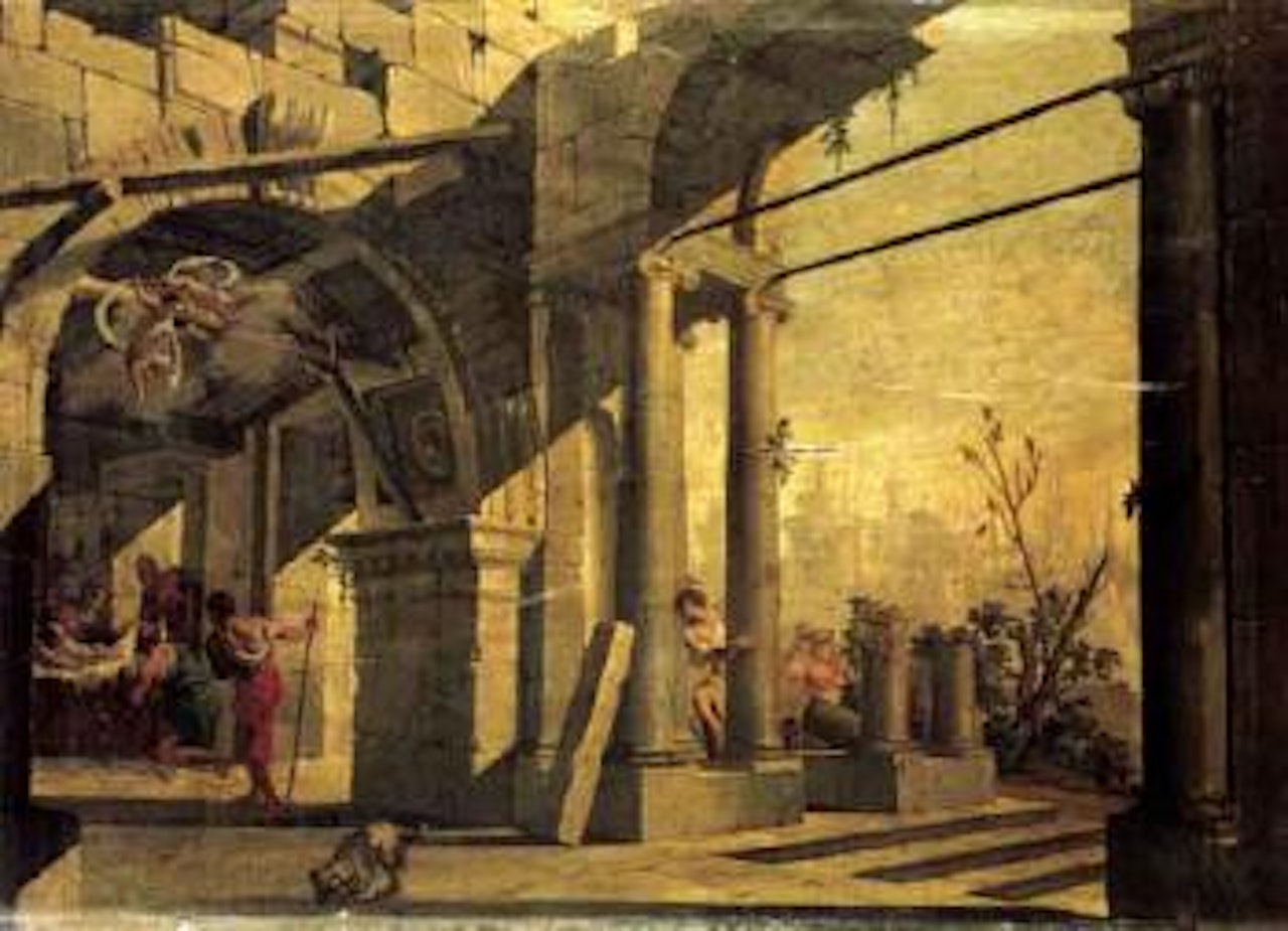 Capriccios with figures by Venetian School