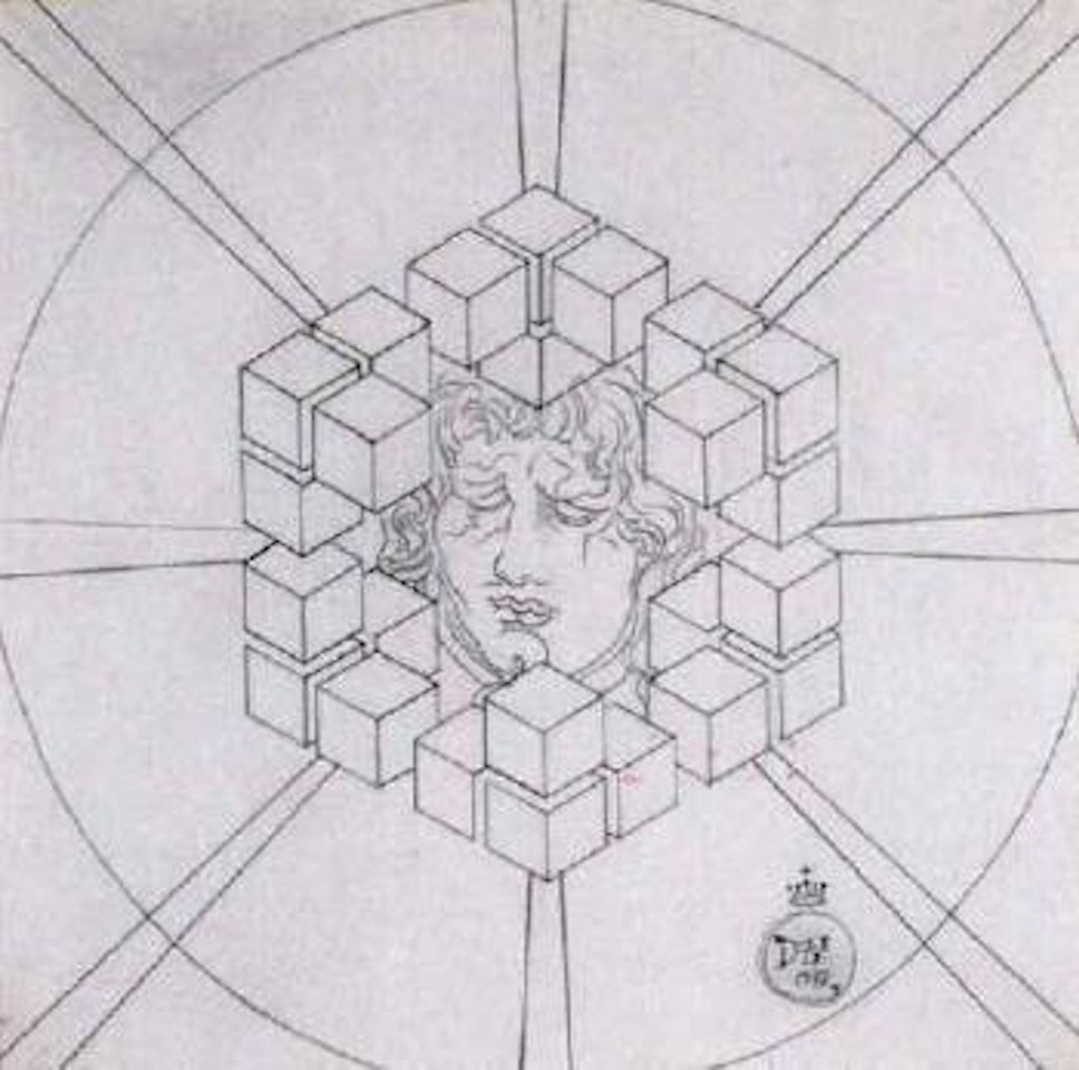 Mascaron dans les cubes by Salvador Dali