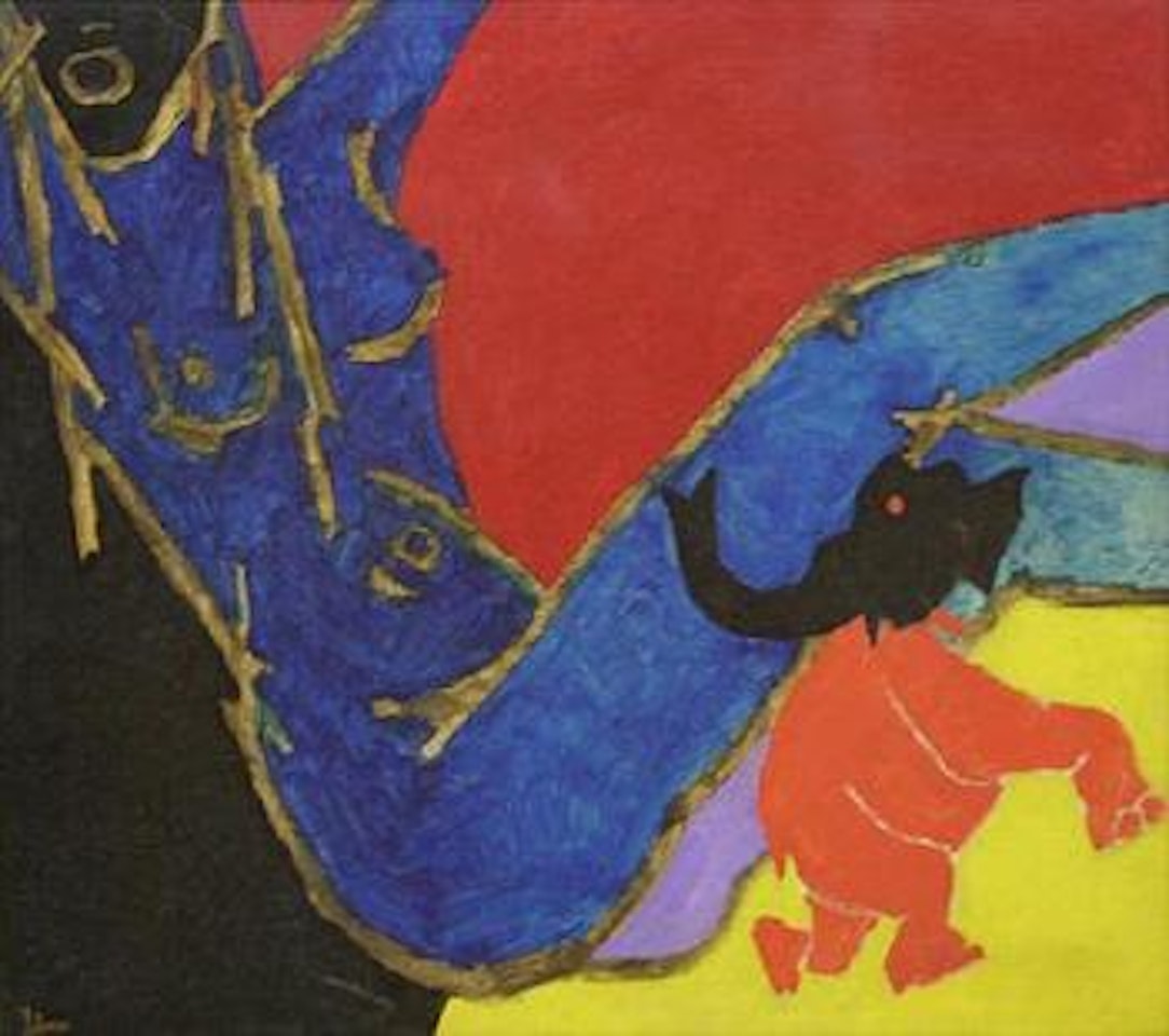 Untitled - nude figure by M.F. Husain