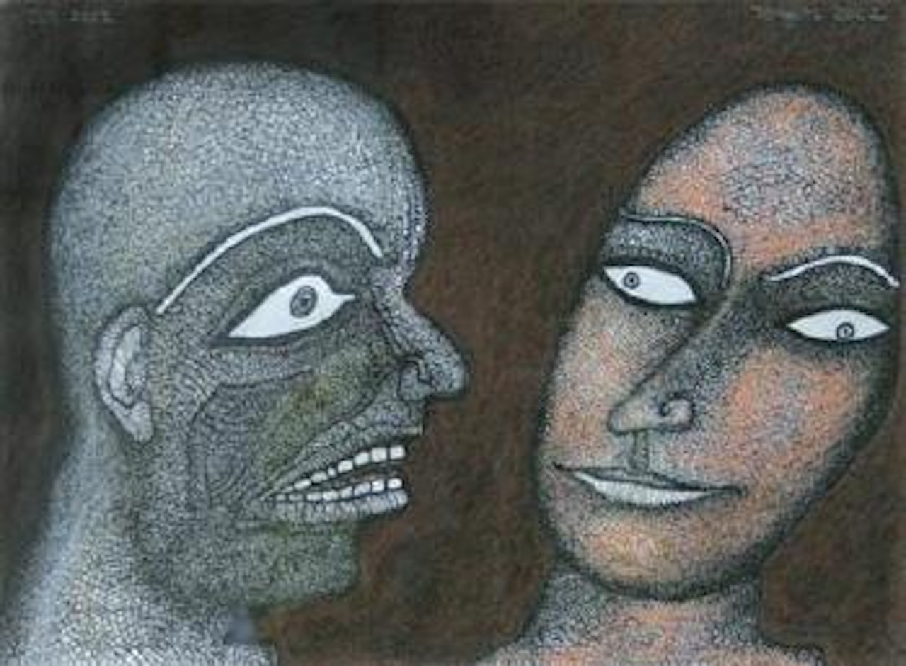 Faces of a couple by Jogen Chowdhury