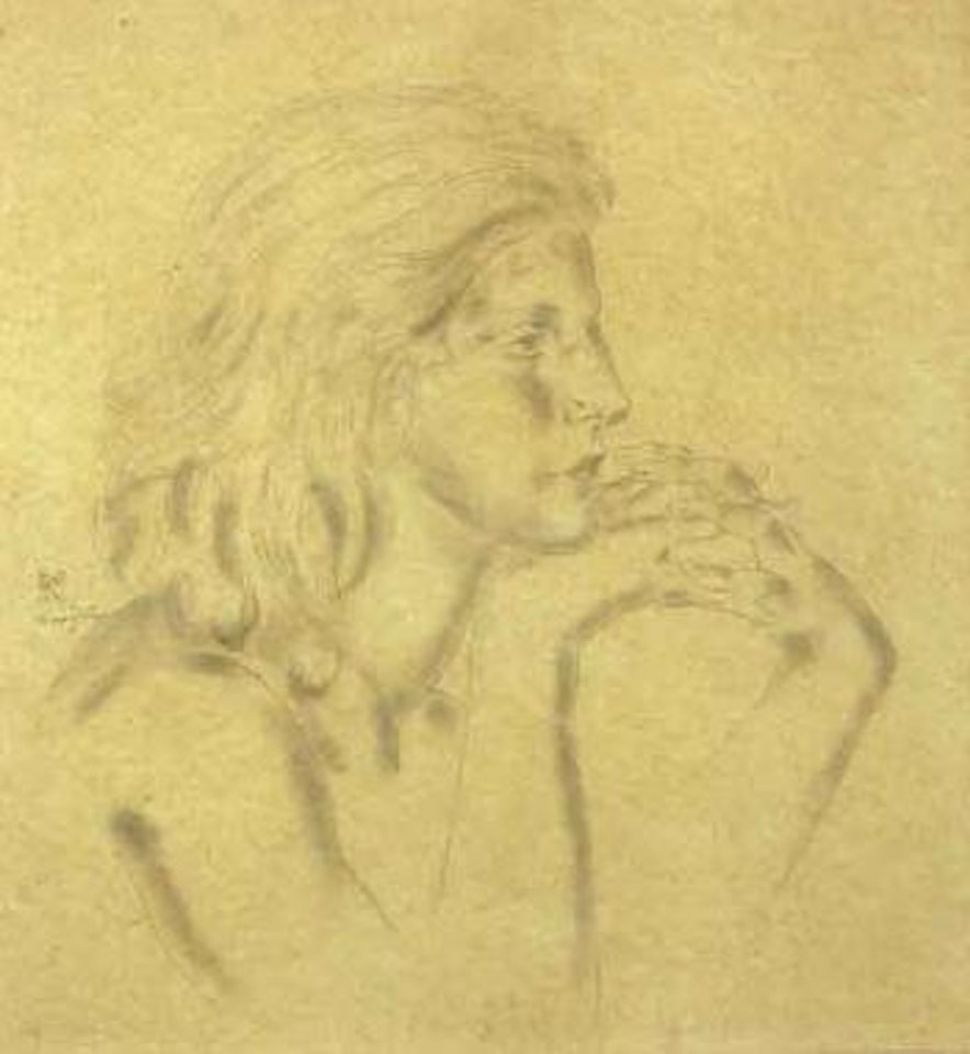 Profil de Jacqueline aux mains croisees by Leonard Tsuguharu Foujita