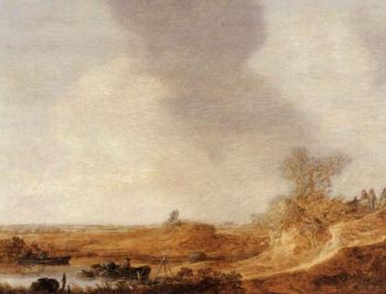 River landscape with fishermen by Jan van Goyen