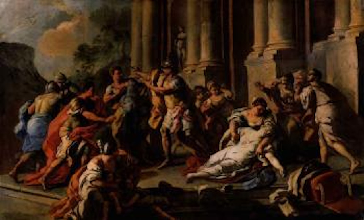 Horatius slaying his sister after the defeat of the Curiatii by Francesco de Mura