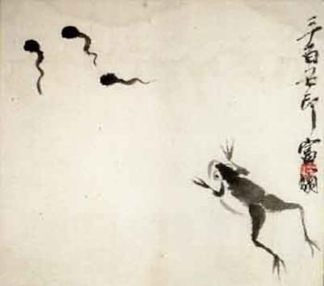 Frog and tadpoles by Qi Baishi