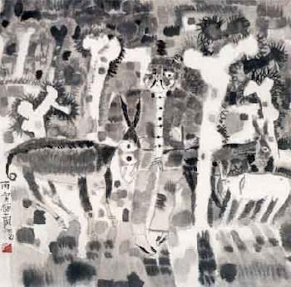 Peasant with donkey by Shi Hu