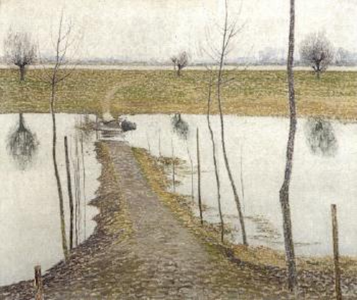 Lower Rhine pastures in early spring by Max Clarenbach