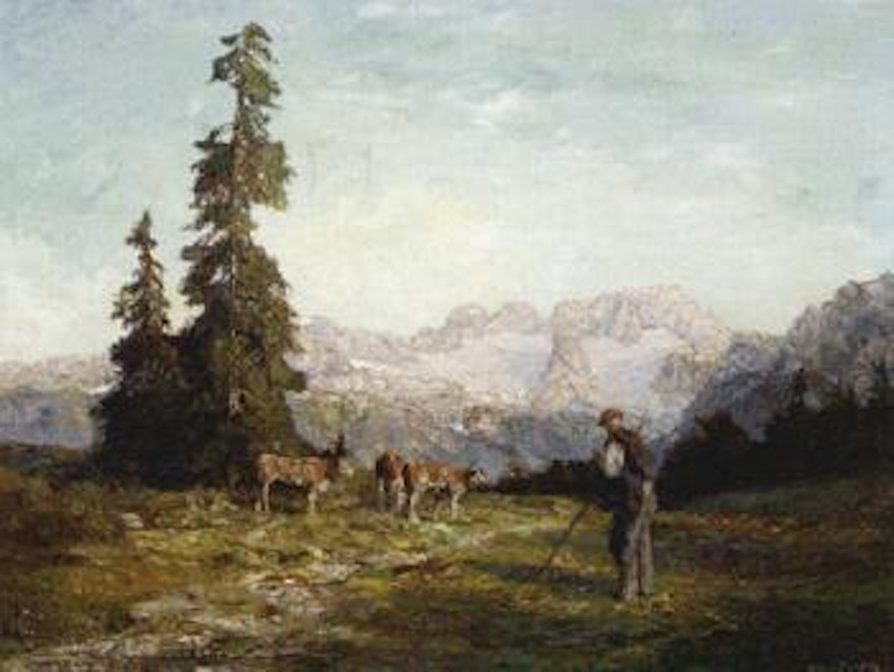 View of Dachstein from Zwieselalm by Otto Pippel