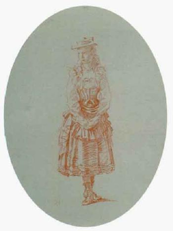 Sketch of a girl in a hat by William Russell Flint