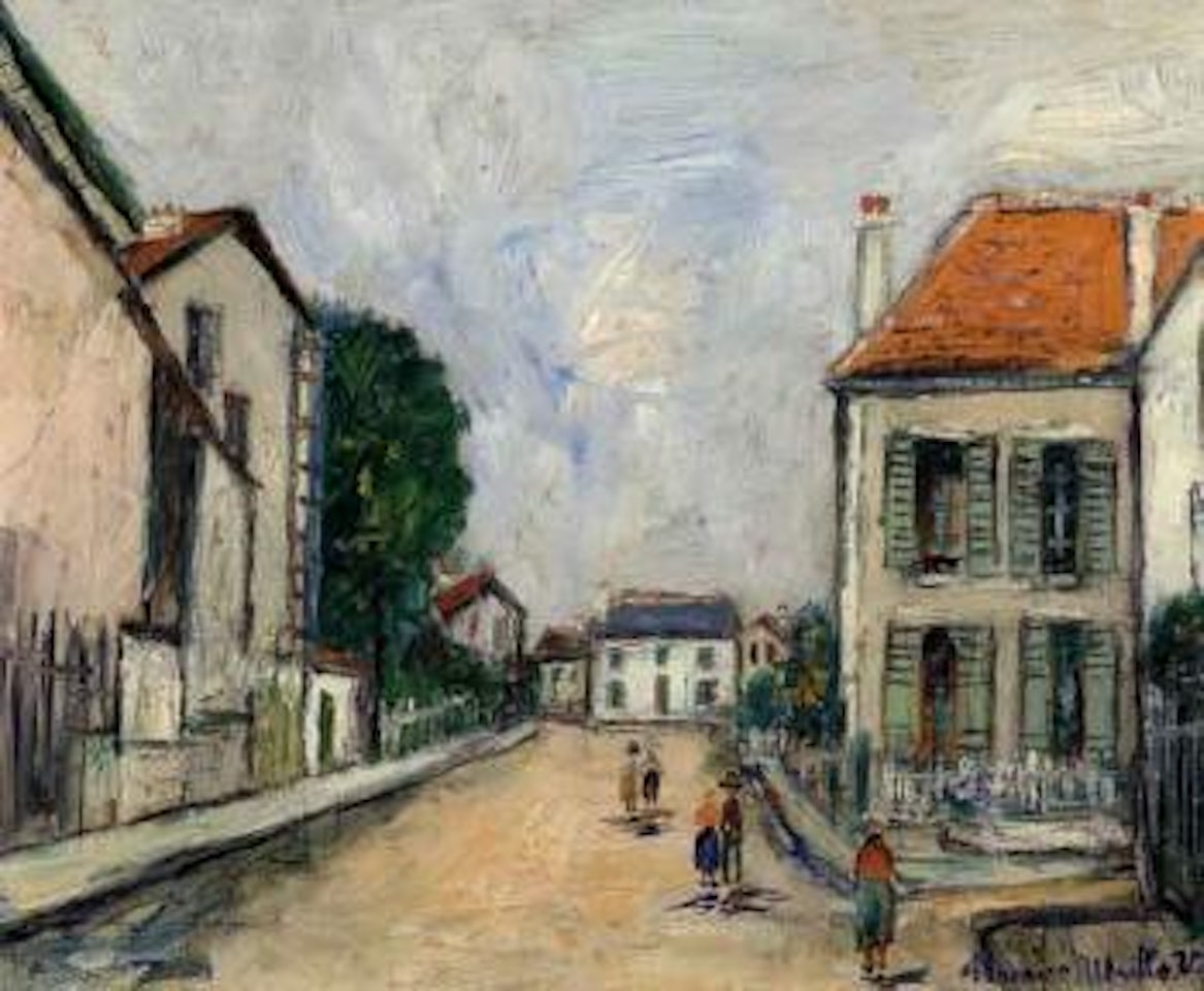 Rue animee a Sannois by Maurice Utrillo