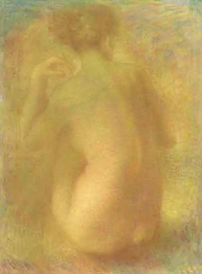 Femme nue assise de dos by Lucien Lévy-Dhurmer