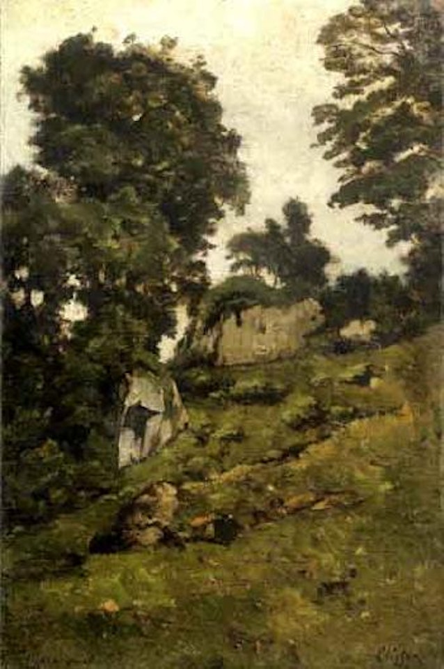 Les rochers a Clisson by Henri Harpignies