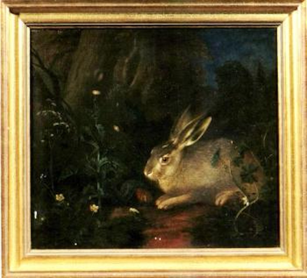Hare in wood by Jacob Philipp Hackert