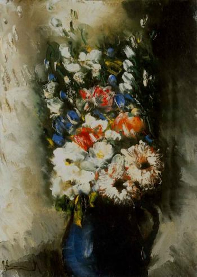 Bouquet de fleurs au vase bleu by Maurice de Vlaminck