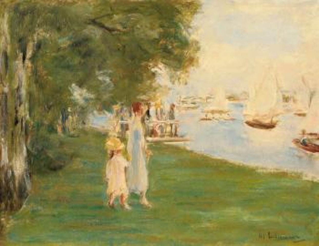Strolling by the sea by Max Liebermann