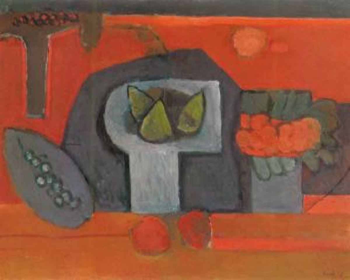 Composition au fond rouge by Francisco Bores