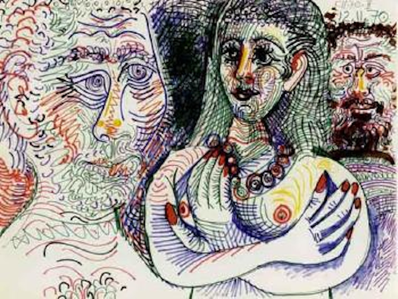 Deux hommes et une femme by Pablo Picasso