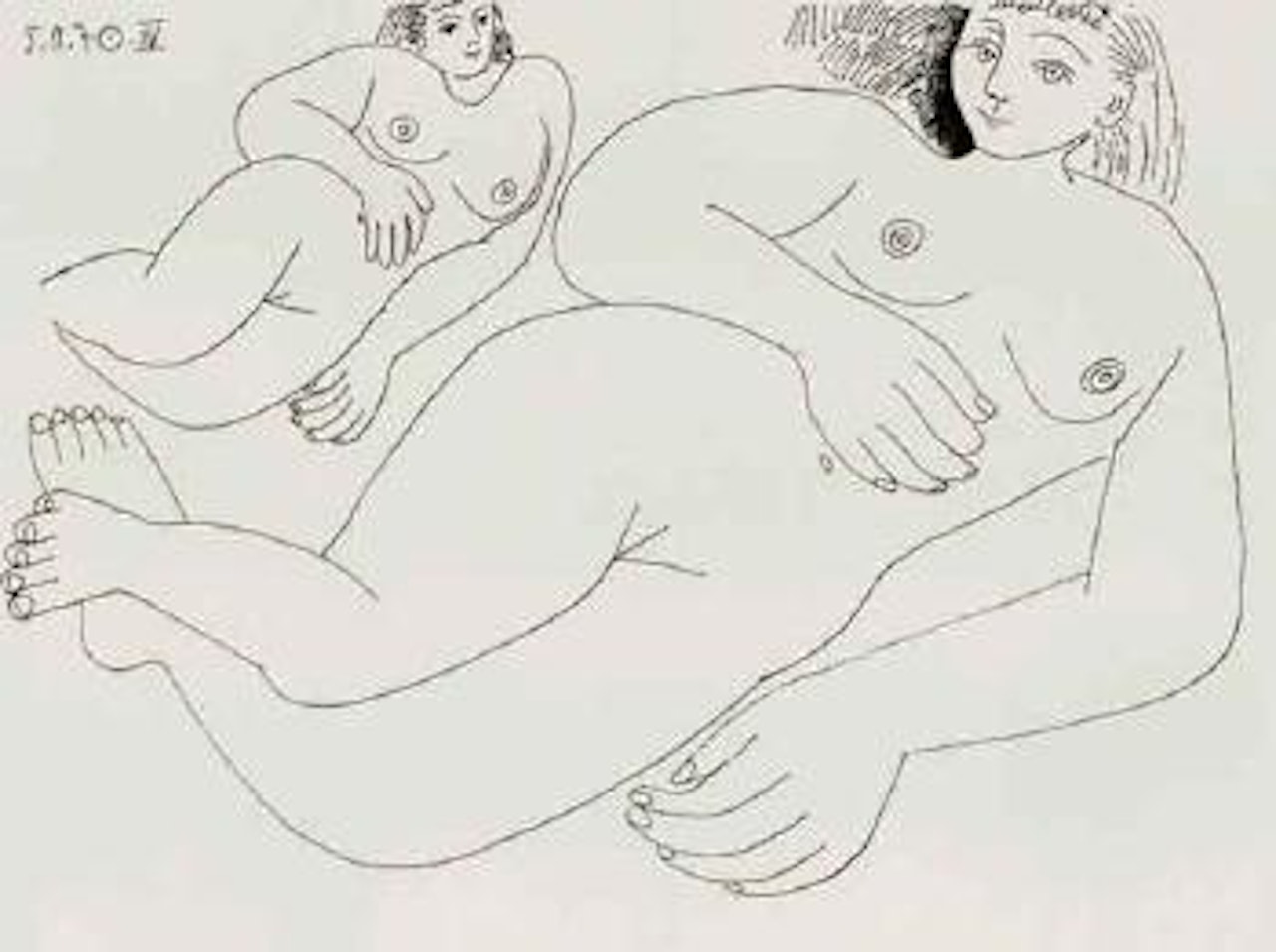 Deux nus accoudes by Pablo Picasso