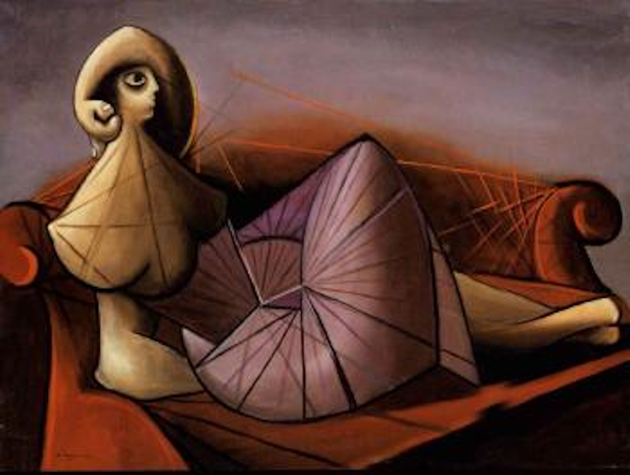 Femme sur divan by Oscar Dominguez