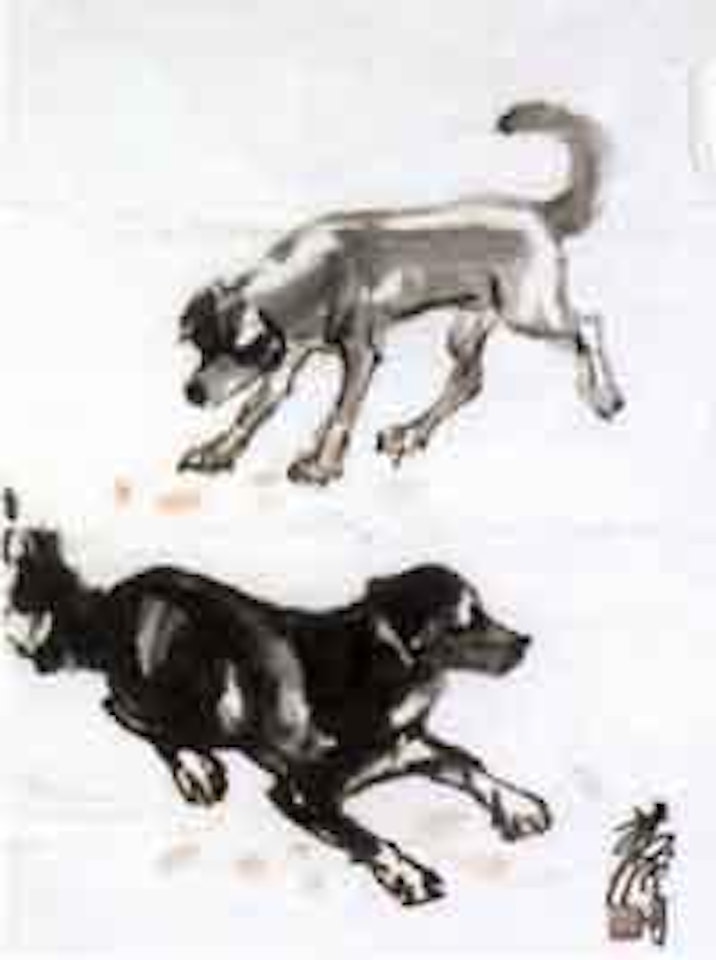 Two dogs by Huang Zhou