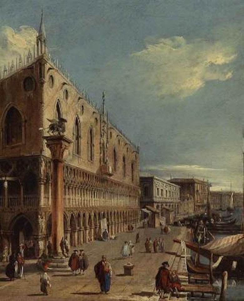 View of the Palazzo Ducale and the Riva degli Schiavoni, Venice by Venetian School
