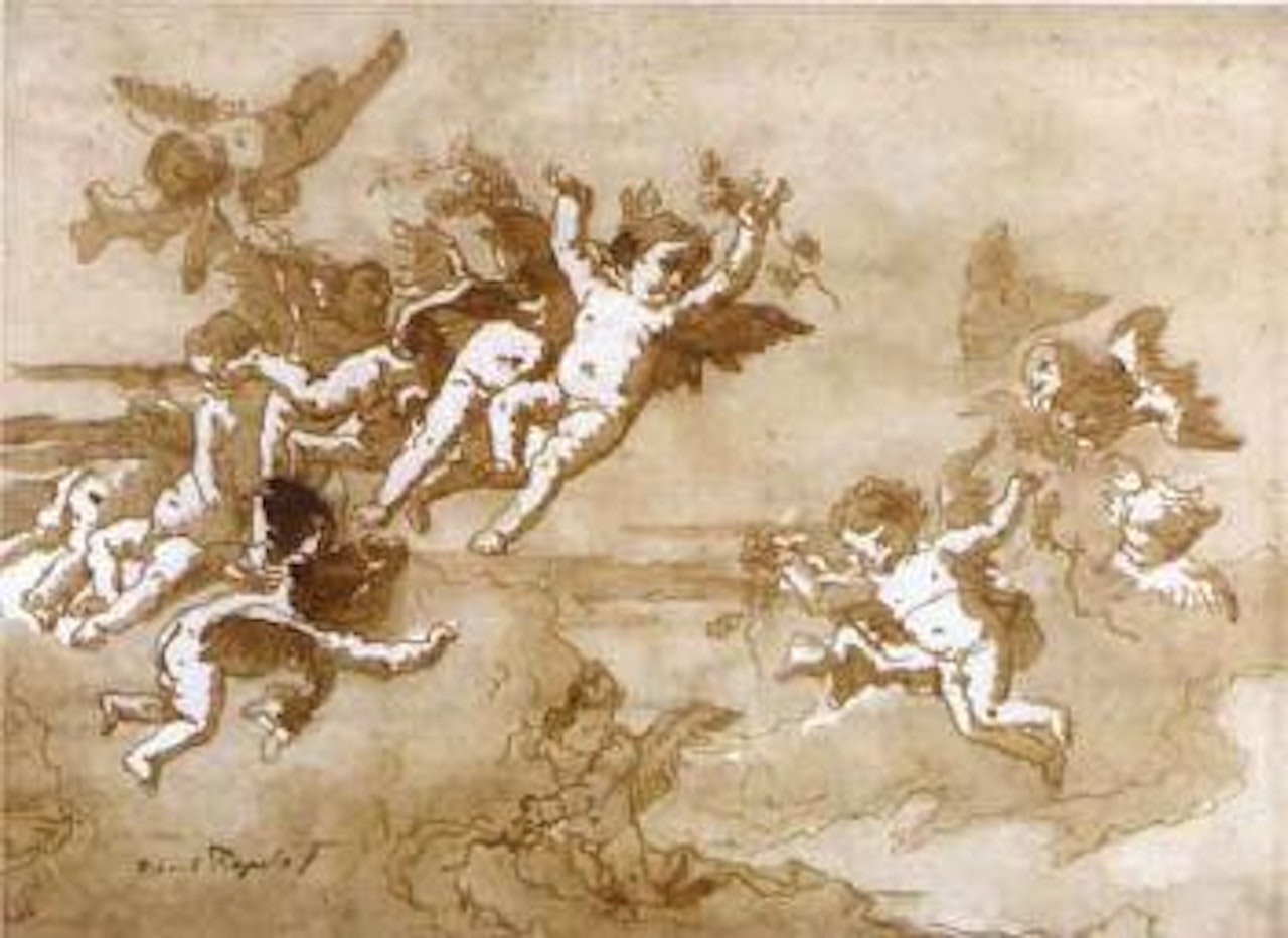 Groupes d'amours dans les nuages by Giovanni Domenico Tiepolo