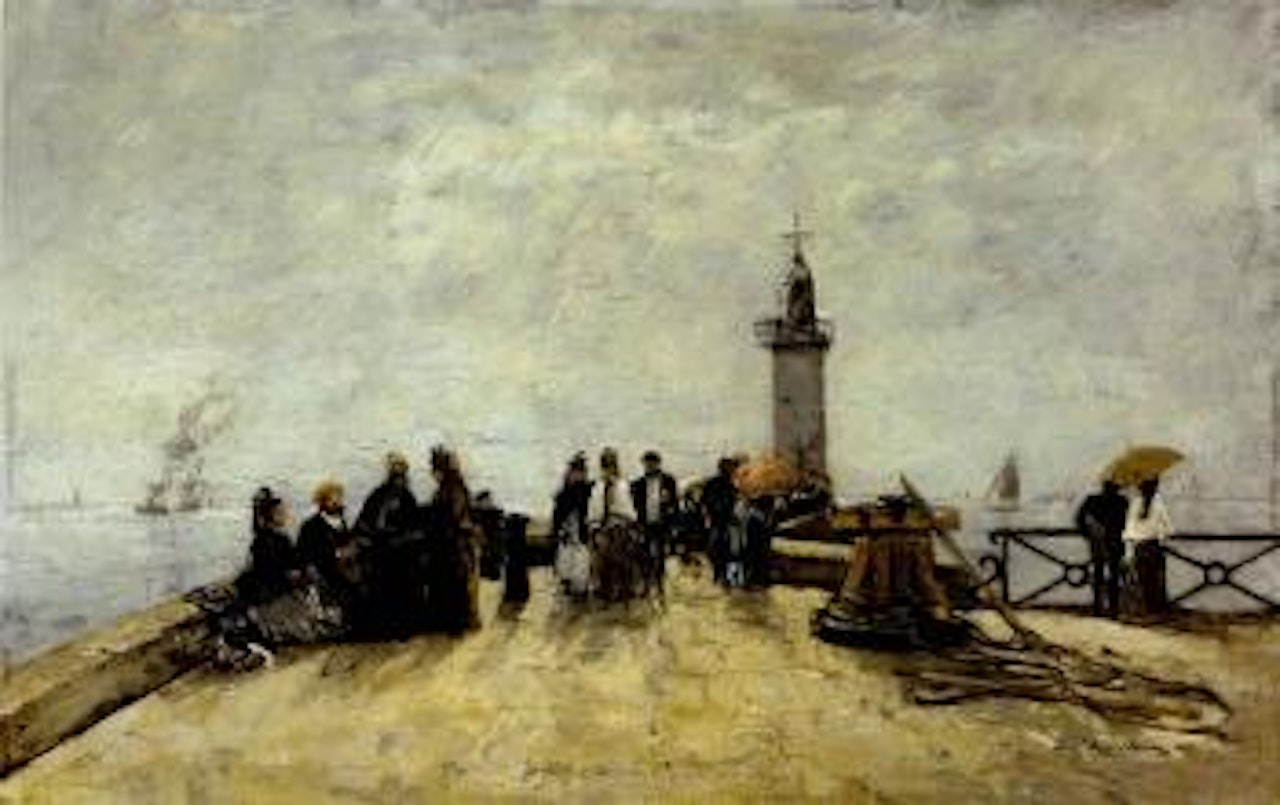 Honfleur, la jetee by Eugène Boudin