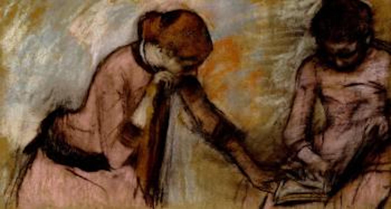 Jeunes filles regardant un album by Edgar Degas