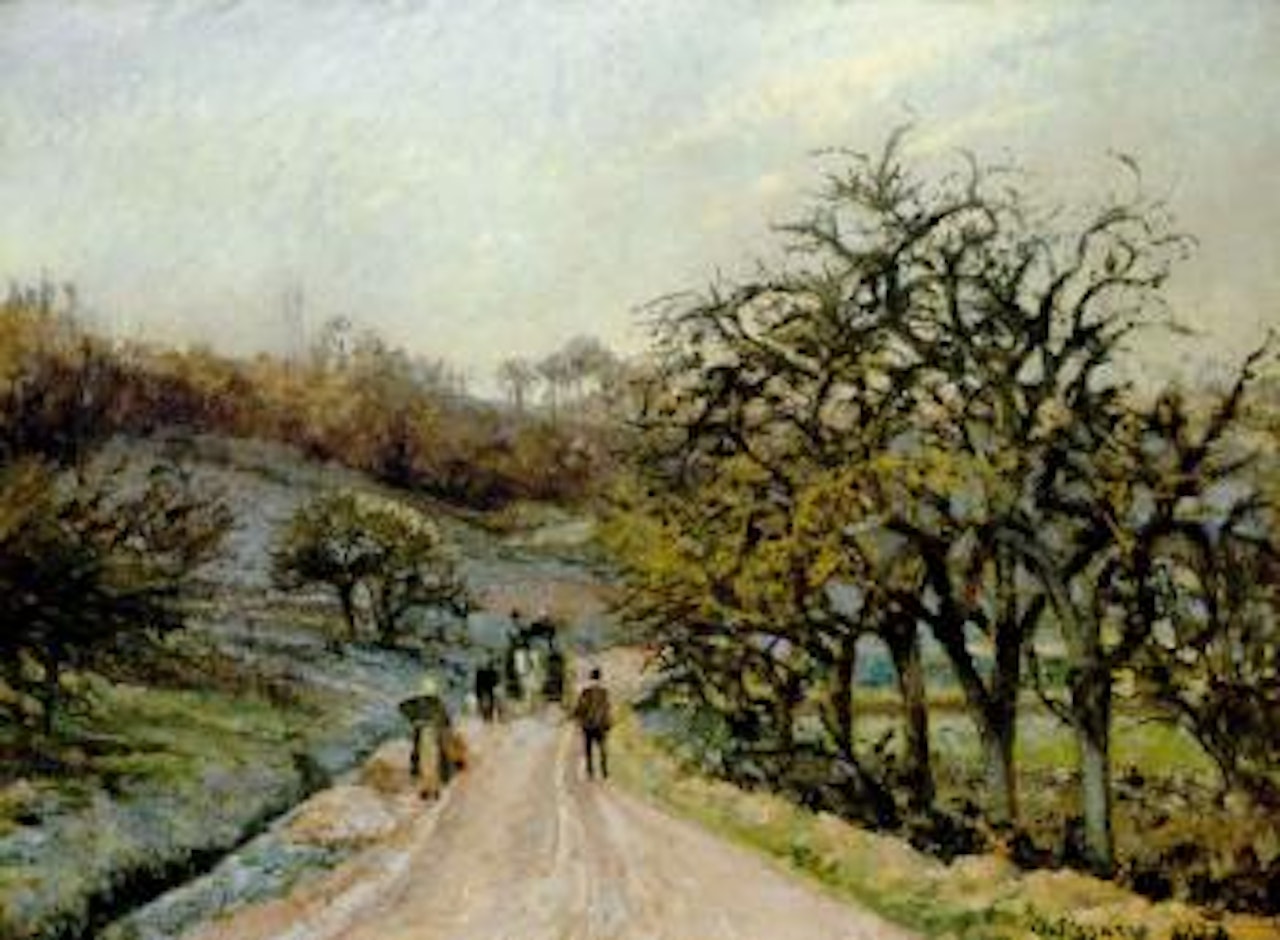 L'allee de pommiers pres d'Osny, Pontoise by Camille Pissarro