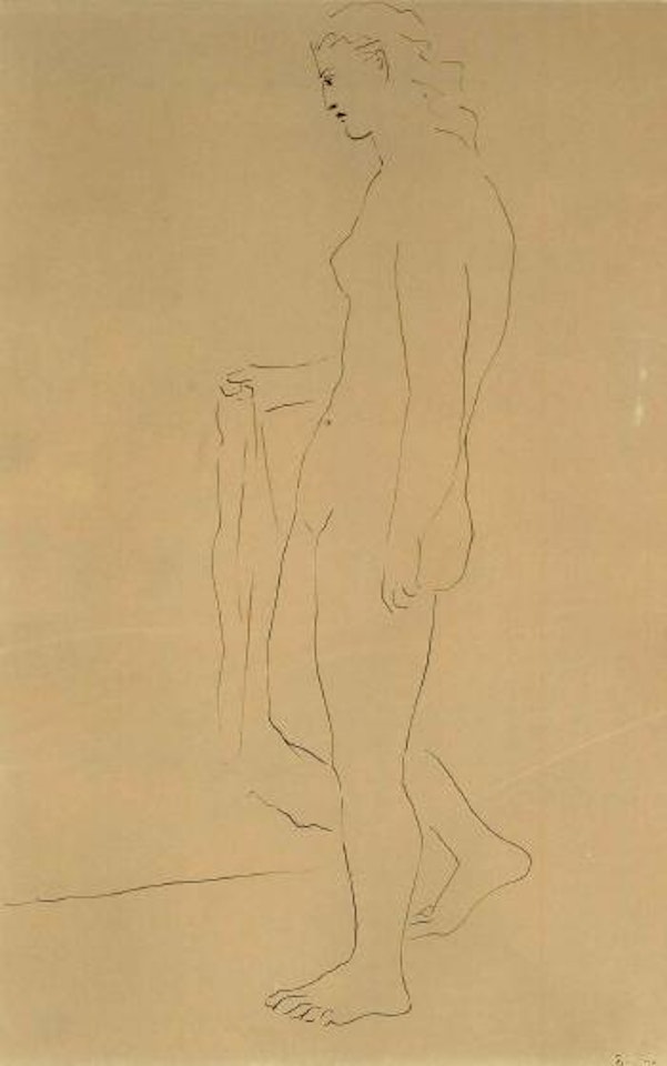 Femme nue tenant une serviette by Pablo Picasso