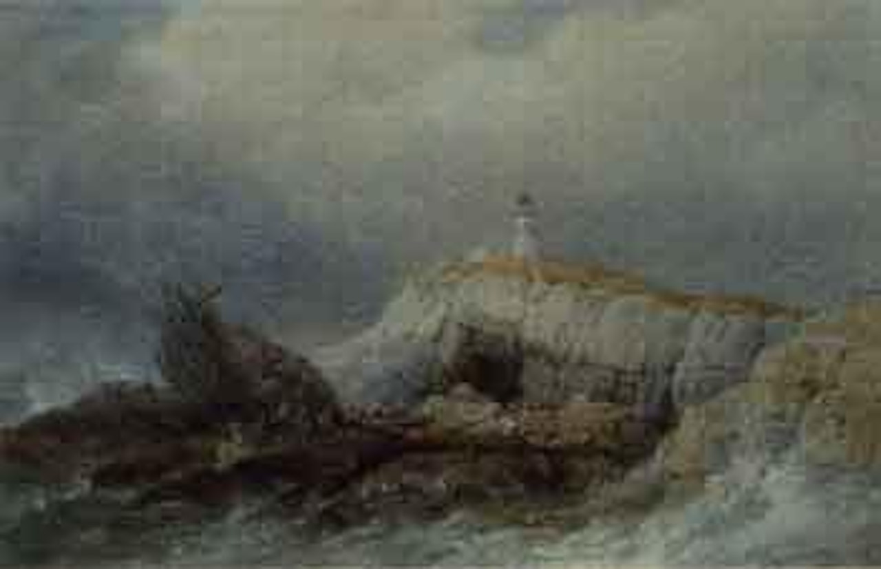 The Mumbles lighthouse by Edward Duncan