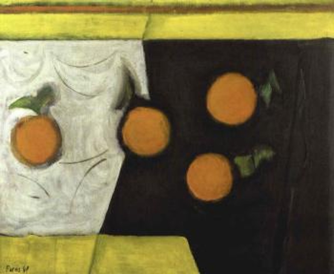 Oranges sur noir et blanc by Francisco Bores