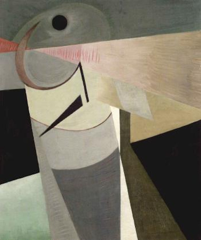 Picture with circle and crescent by Kurt Schwitters