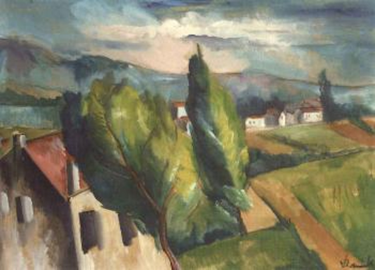 Vue de village aux toits rouges by Maurice de Vlaminck