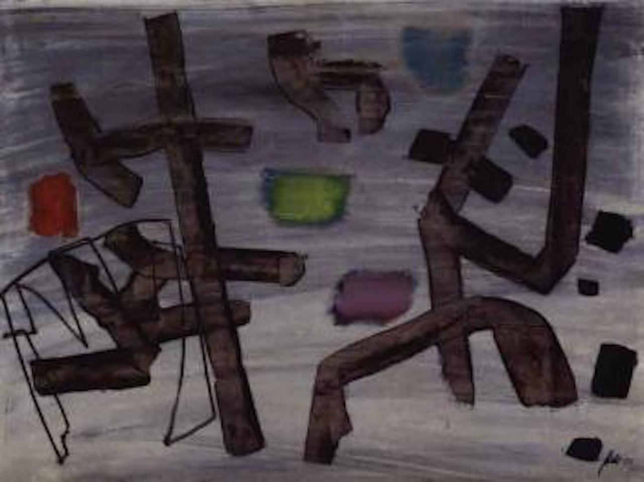Drawing in grey by Fritz Winter