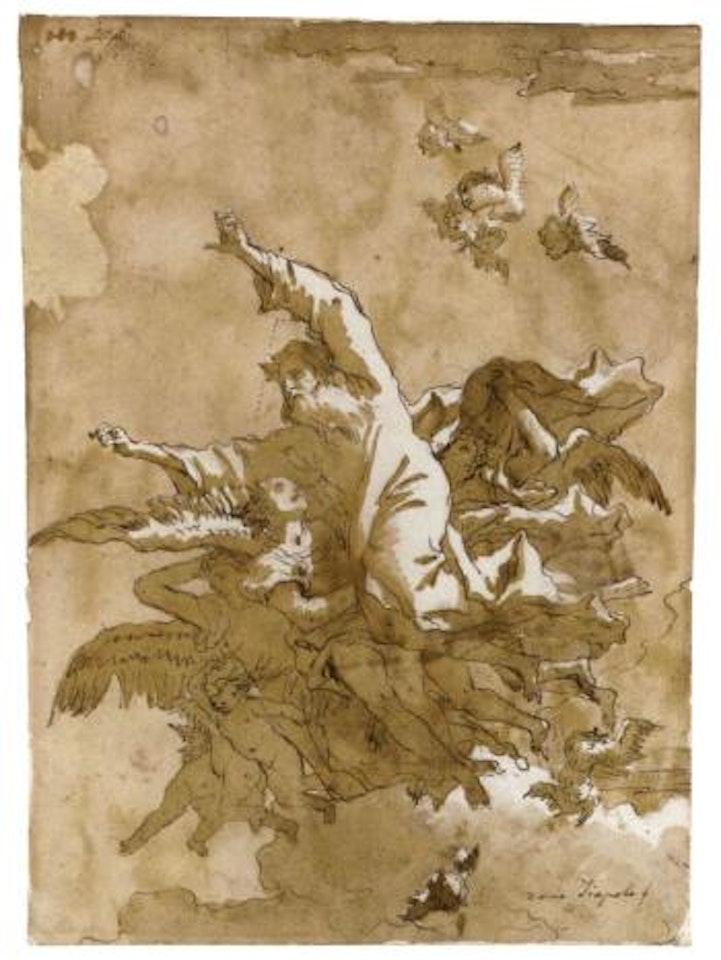 God the Father supported by angels and putti by Giovanni Domenico Tiepolo