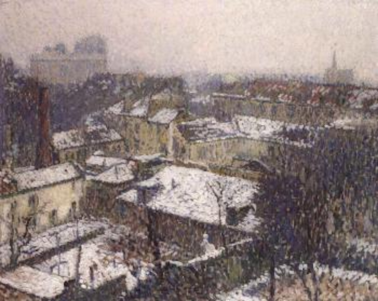 Les toits de Paris sous la neige, vus de l'atelier de l'artiste by Henri Jean Guillaume Martin