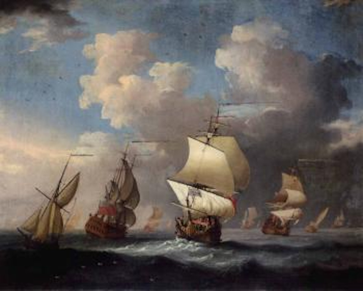 English Squadron in open sea by Francis Swaine