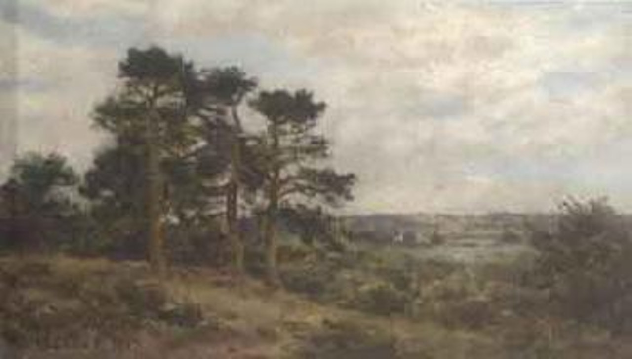 Landscape with trees by Benjamin Williams Leader
