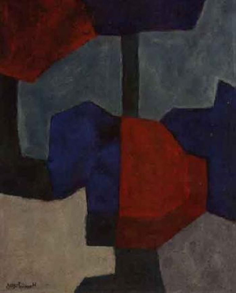 Composition gris bleu rouge brun by Serge Poliakoff