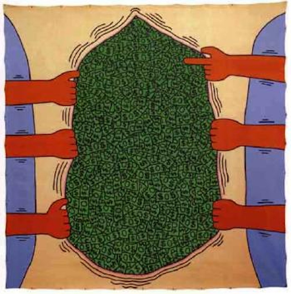 Untitled - dollars by Keith Haring