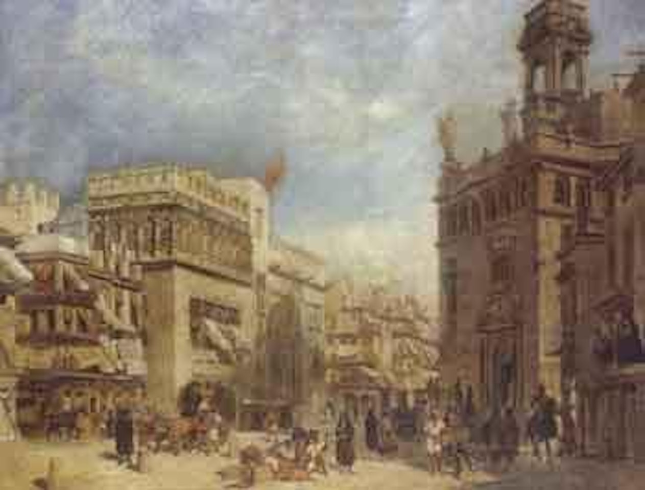 Vue du Tribunal des eaux a Valence en Espagne by Spanish School