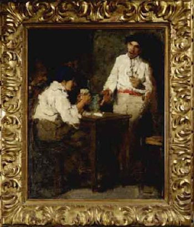 Four men playing cards by Michael von Munkacsy