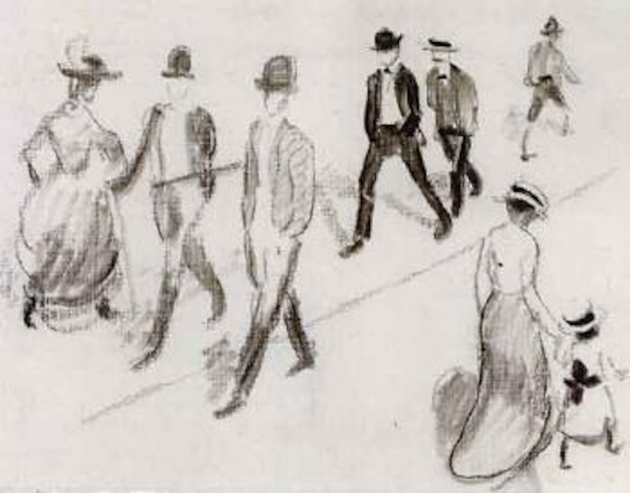 Strolling figures by August Macke
