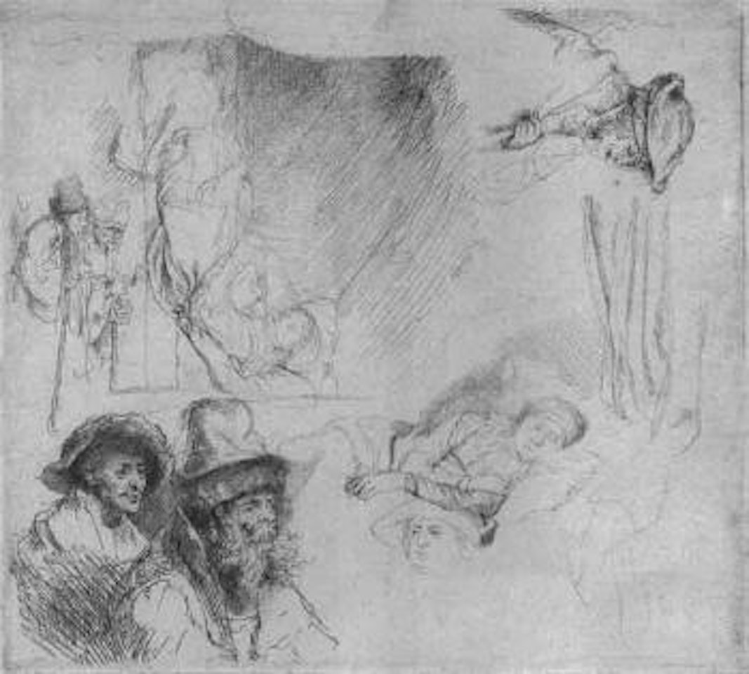 Woman lying in bed by Attributed to Rembrandt Harmensz van Rijn