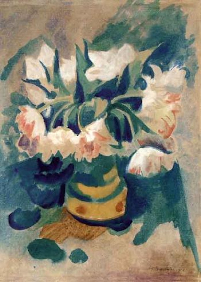 Tulips in vase by Max Pechstein