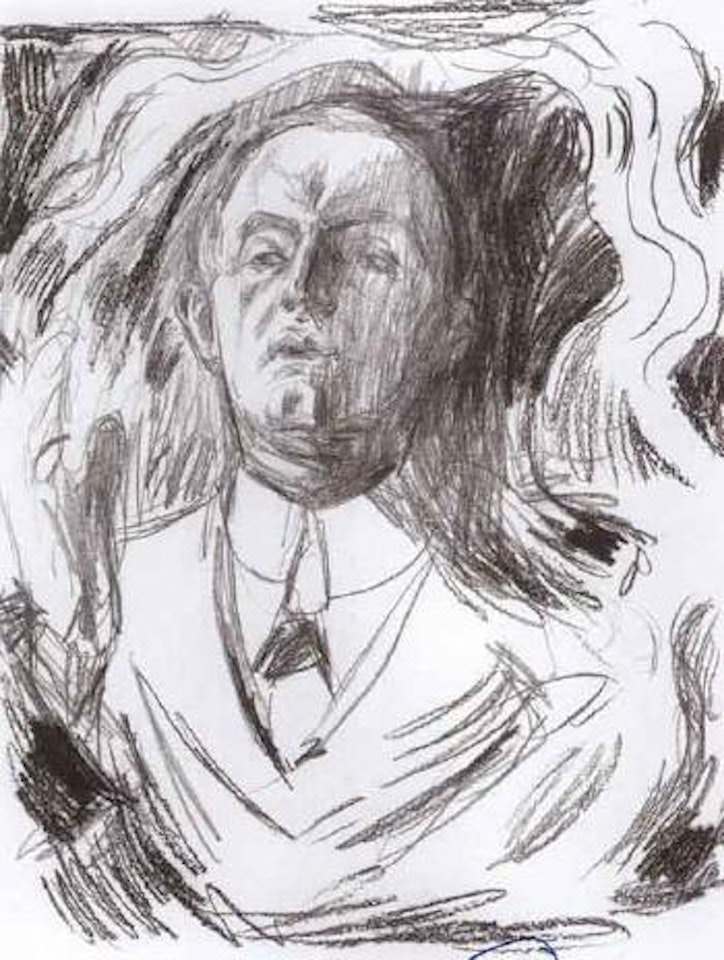 Self-portrait with cigar by Edvard Munch