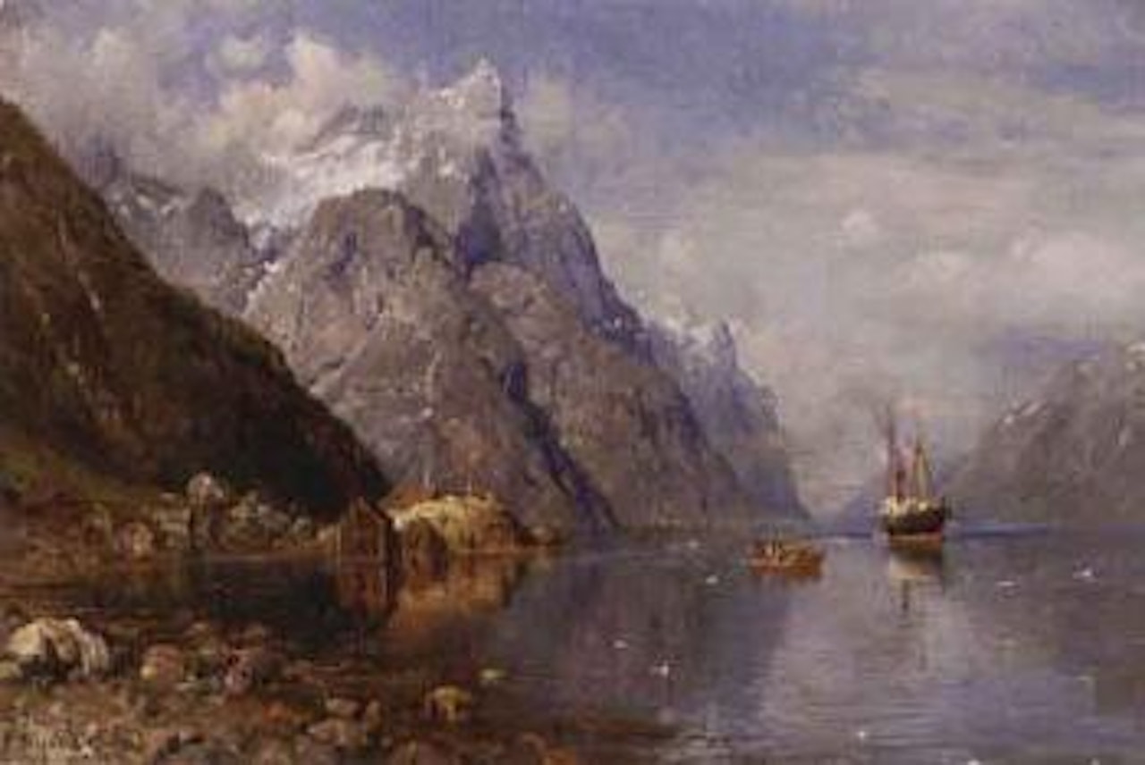 Rowing the passengers to the ship by Anders Monsen Askevold