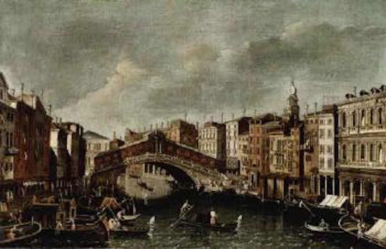 Canal Grande by Rialto Bridge in Venice by Canaletto