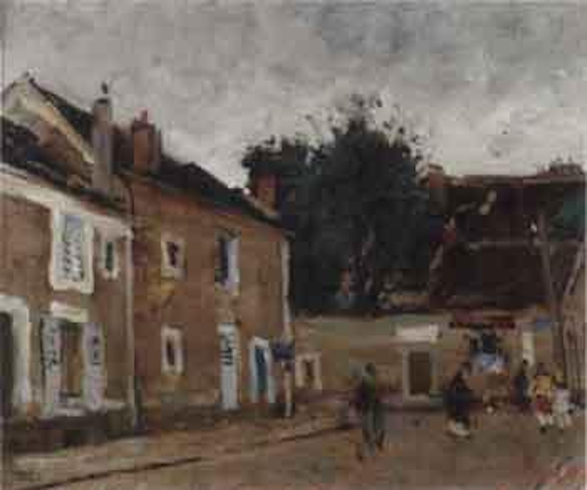 Street scene with figures by François Gall